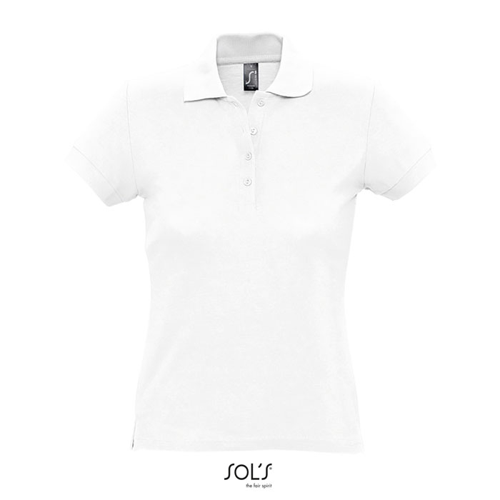 Polo publicitaire coton femme 170g - PASSION Blanc 1